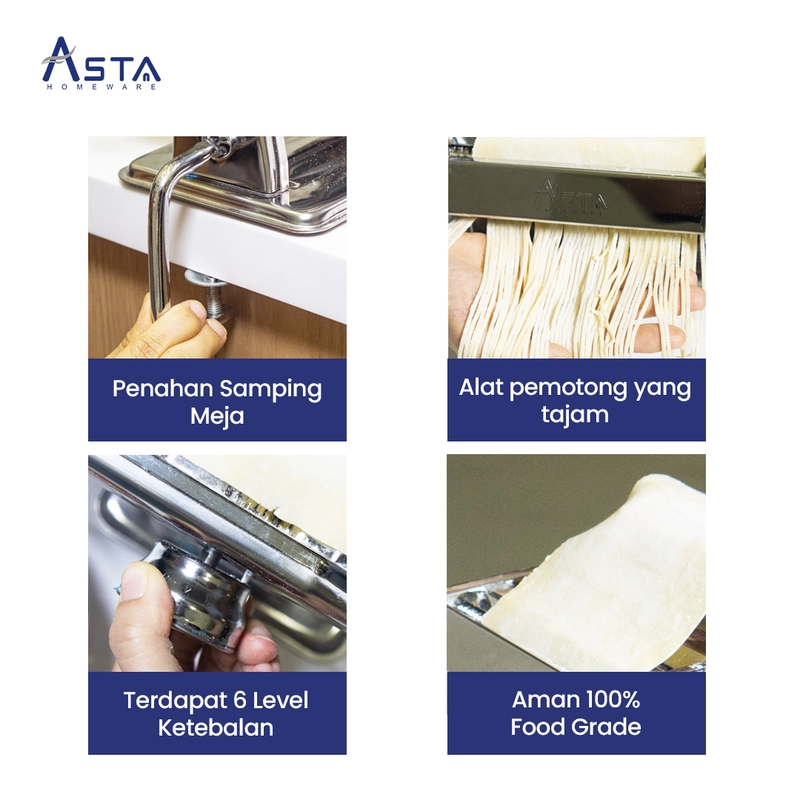 Product image Asta Gilingan Mie Manual Stainless Pasta Maker Ampia Warna Ampia