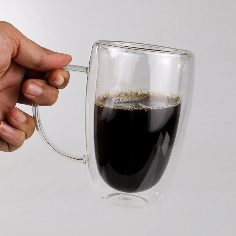 Product image RUMAH RAYA - (PO) Gelas Cangkir Kopi Anti Panas Double-Wall Round Series 410ml with Handle 410 ml 1 pcs