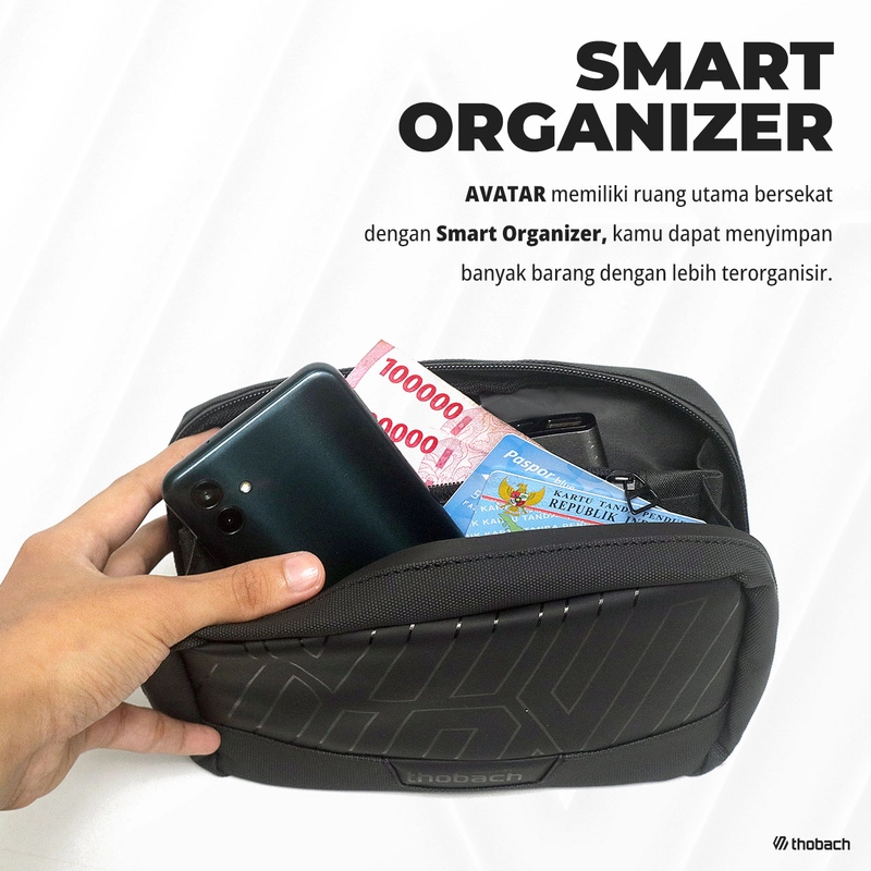 Product image Thobach official - THOBACH - SLING BAG WATERPROOF TAS SELEMPANG AVATAR HAND BAG PRIA MULTIFUNGSI all size black