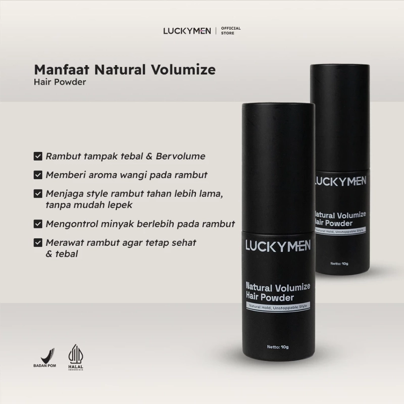 Product image Luckymen - Natural Volumize Hair Powder 10gr Hitam