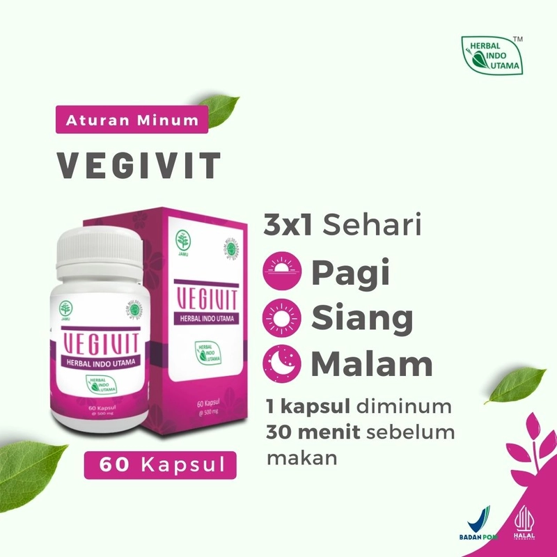 Product image Herbal Indo Utama - VEGIVIT Herbal Memperlancar Haid Menstruasi Lancarkan Datang Bulan 60 Kapsul 60 Kapsul Kapsul Serbuk