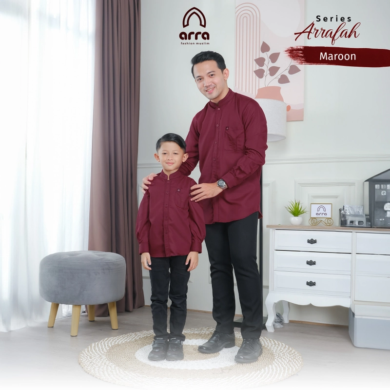 Product image Arra - Baju Sarimbit Ar Rafah Maroon S Koko Ayah