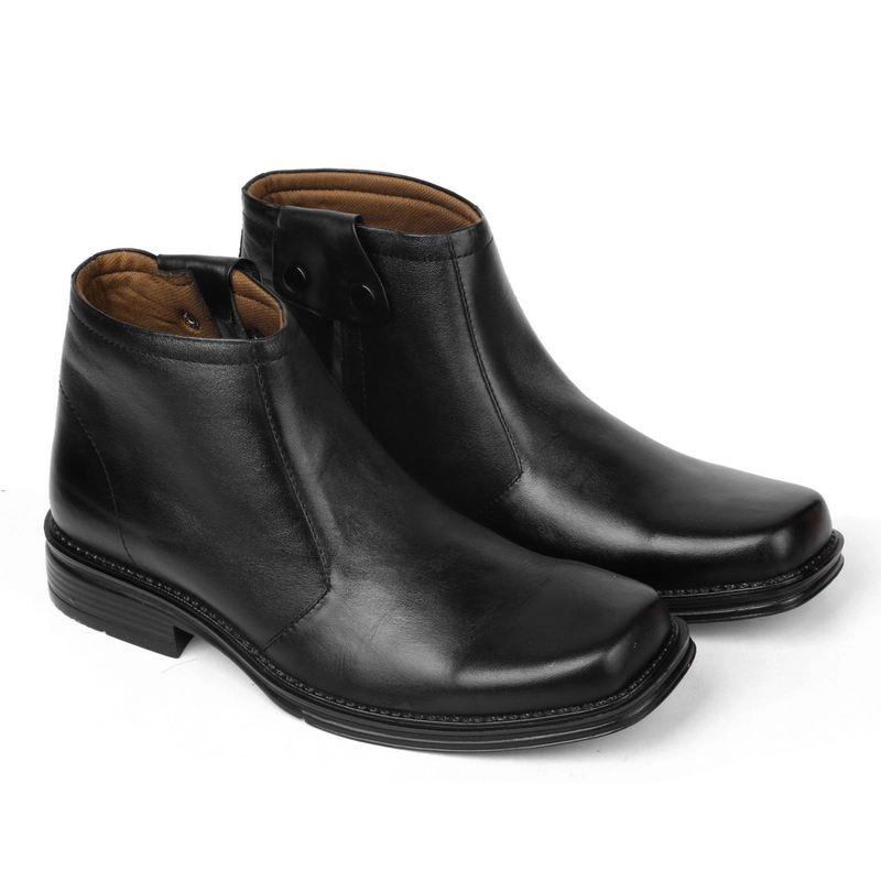 Product image RENINE ALZ 92011 Hitam Sepatu PDH Boot Resleting Pria Kulit Asli 39 Hitam