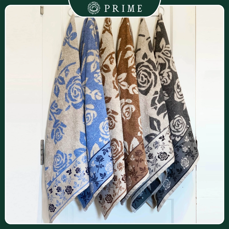 Product image Handuk Mandi Dewasa Prime by Chalmer 70 x 135 cm Motif Rosein Ukuran Besar 70 x 135 Grey