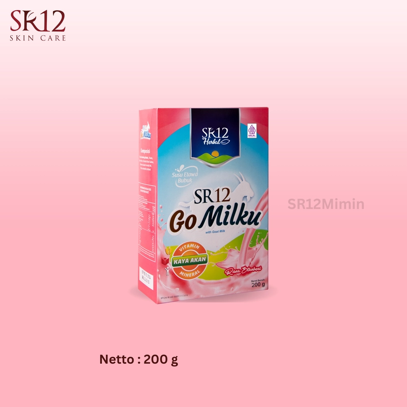 Product image SR12 Gomilku Susu Kambing Etawa Tinggi Kalsium Cegah Osteoporosis 200gr Strawberry