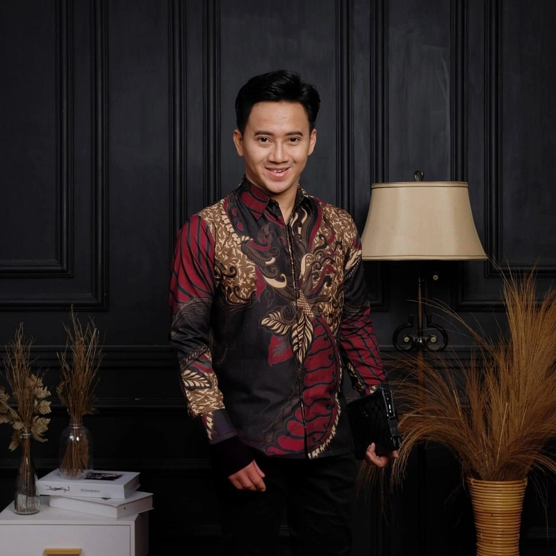 Product image Kois Batik - Batik Coupel gamis kemeja dan hem bisa dipisah Motif sangkuriang merah Xl kemeja sangkuriang