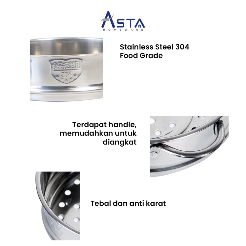 Product image Asta Kukusan Steamer Stainless Steel Mpasi 16 cm Jenis Streamer 304