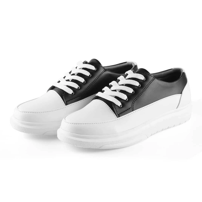 Product image AYESHA ALZ 9104 Black White Sepatu Sneakers Wanita Korea Kekinian 36 Black White