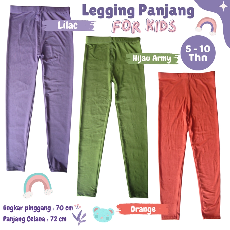 Product image Celana Legging Panjang Anak Perempuan / Celana Lejing Anak Cewek Usia 5 - 10 Tahun Bahan Stretch Fit to L Aqua