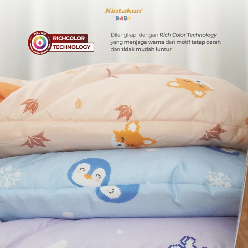 Product image Kintakun Baby - [NEW PRODUK] KINTAKUN BABY Selimut Bayi Topi Lembut Tebal Baby Hoodie Blanket Digital Printing 75 x 75 x 75 cm Snowy Penguin