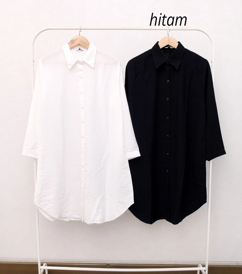 Product image Giat Makmur [TA] - Tunik Polos Kemeja Polo Linen Premium Standar Hitam