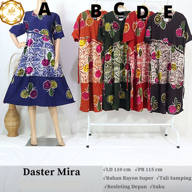 Product image Daster Mira Bahan Rayon Super Premium Allsize A
