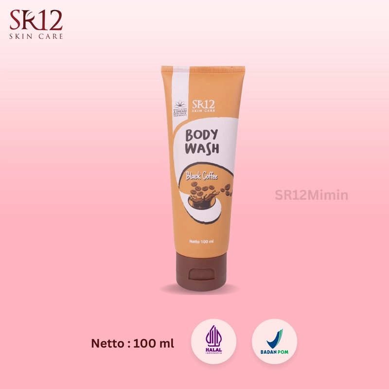 Product image SR12 Mimin - SR12 Body Wash Black Cofffe Mencerahkan Dan Memudarkan Bekas Noda Hitam 100 ml tube