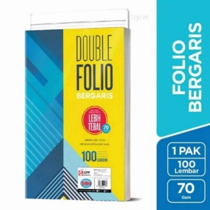 Product image Bintang Terang ATK - Kertas Double Folio Bergaris SIDU / Sinar Dunia / SDU RF 100 Lembar/200 Lembar 1 Pack isi 100Lembar Putih