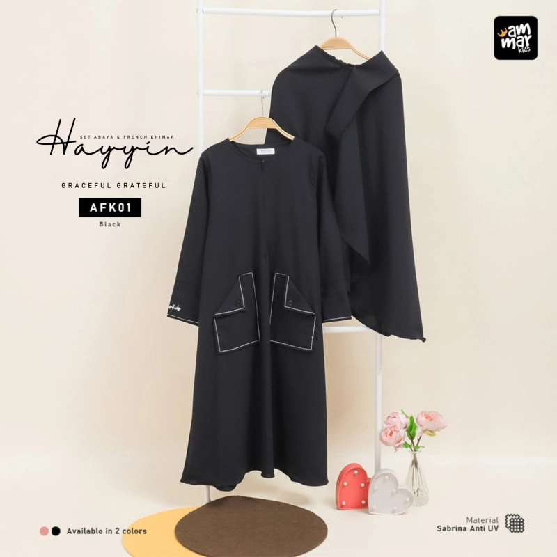 Product image Ammar Kids - Set Abaya & French Khimar HAYYIN Ammarkids L AFK01-GRATEFUL BLACK