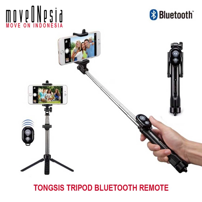 Product image Moveonesia - Tongsis Tripod Bluetooth Remote 3in1 WXY01 TONGSIS WXY01 RANDOM