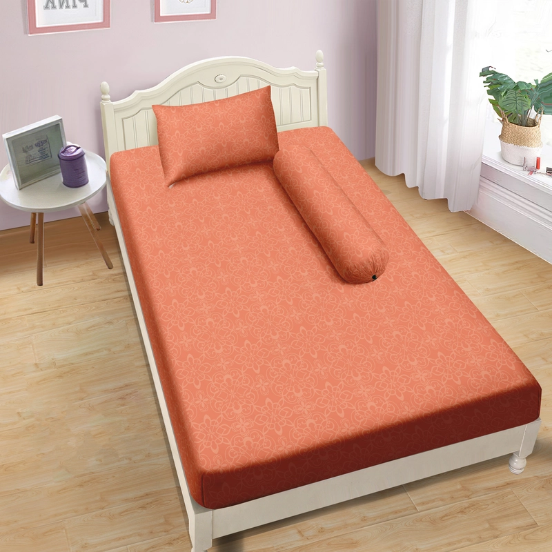 Product image LADY ROSE OFFICIAL - Aloha Max x Ayu Ting Ting Sprei Emboss Orange 90x200x25 Single 90
