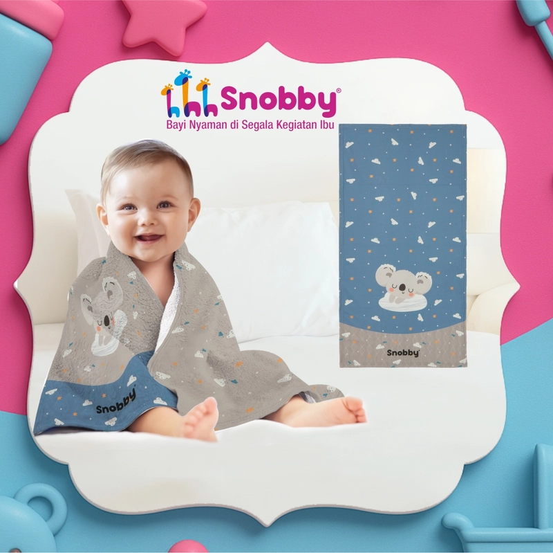 Product image SNOBBY BABY - Handuk Mandi Bayi Anak Microfiber All Size Millo Biru
