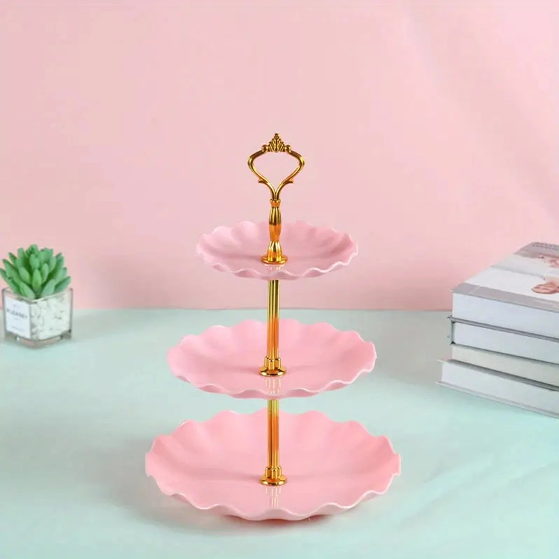 Product image RUMAH RAYA - (PO) Rak Kue Susun 3 Tingkat Detachable Plate Cake Stand Display - MB-3 Tipe MB-3 Pink
