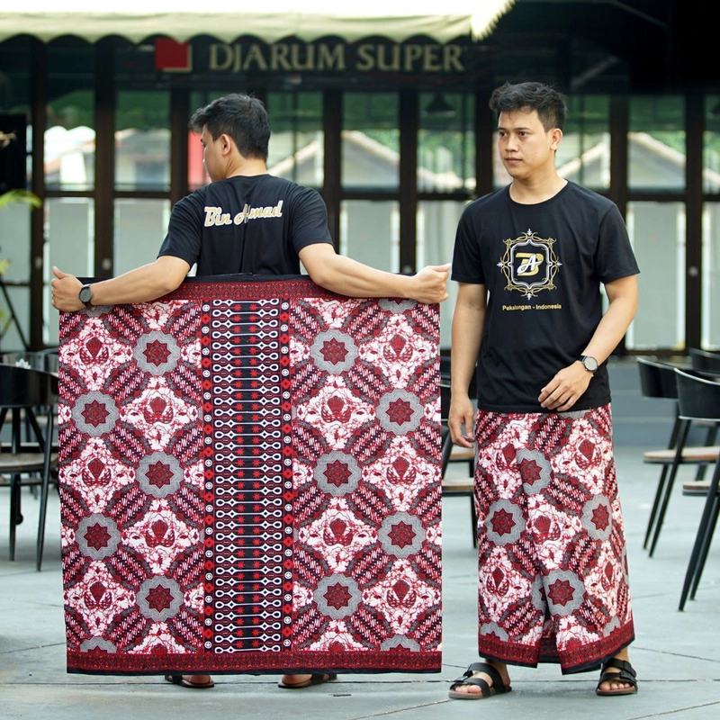 Product image Batik Alfin - Sarung batik pria uk dewasa motif gurda bagus Sarung Merah