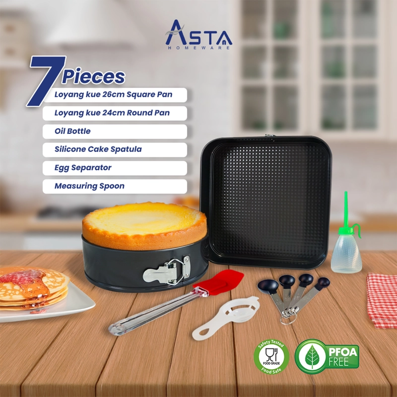 Product image Asta Loyang Kue Set Cetakan Bakeware 6 in 1 Warna Grey