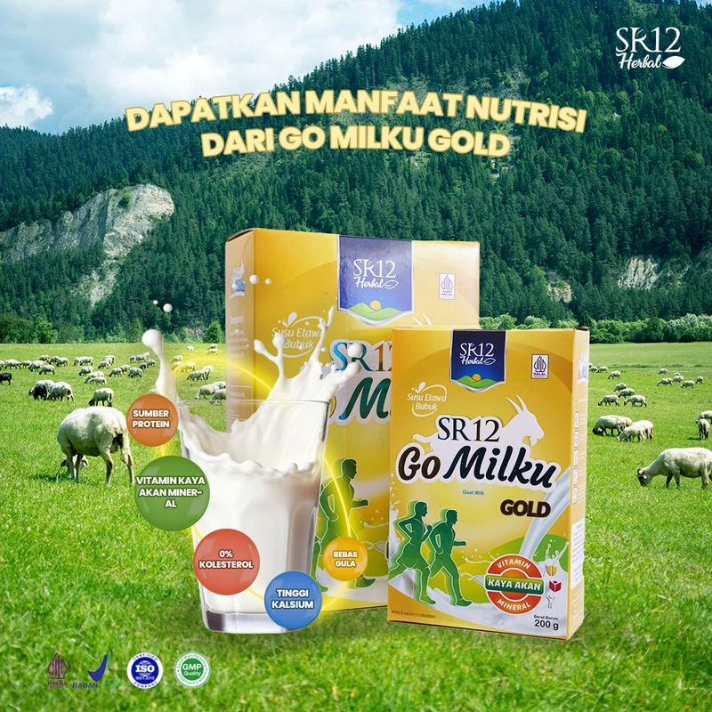 Product image SR12 Gomilku Gold Susu Kambing Etawa Tinggi Kalsium Dan Neurotropik Menyehatkan Tulang Dan Syaraf 200gr Original