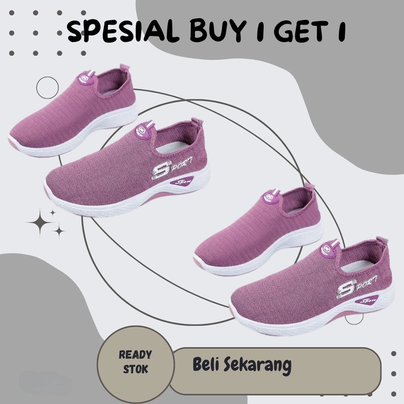 Product image LUXIA - Spesial Buy 1 Get 1 Sepatu Slip On Sport7 Fashion Wanita IMP-003 40 UNGU
