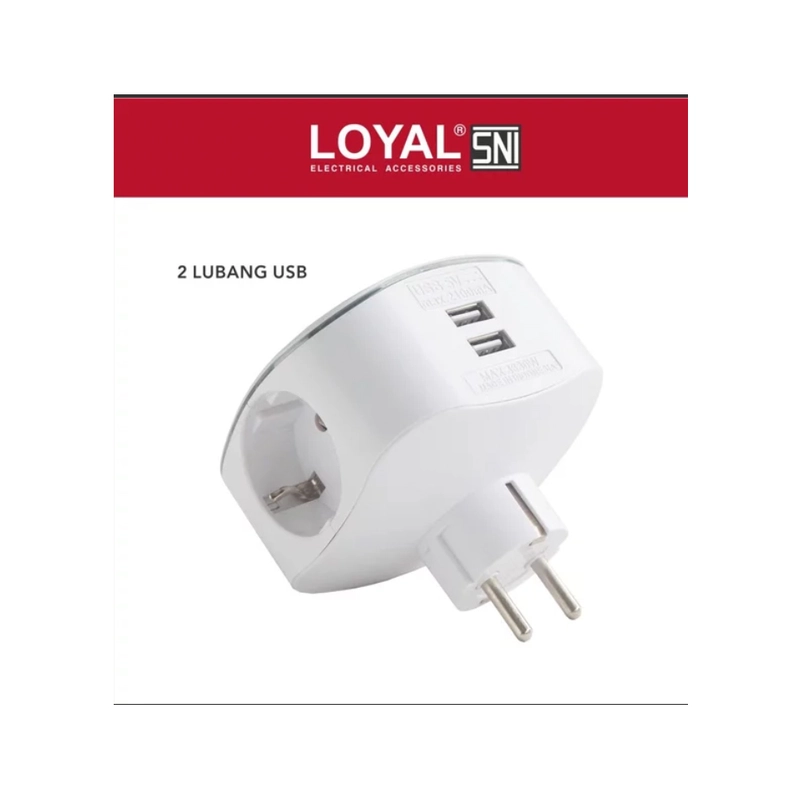 Product image UTAMAMEGA - Loyal LY907 Steker Stop Kontak 3 Lubang + 2 USB + Lampu Indikator Type LY907