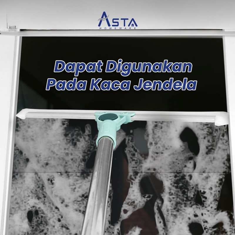 Product image Asta Serokan Air Karet Pembersih Lantai Jendela Serbaguna Gagang Panjang 117 cm Size 30 cm