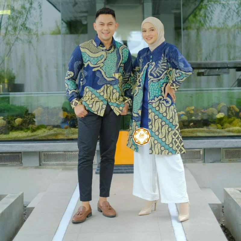Product image Rambe Batik Indonesia - Batik Couple Aisyah Bisa Beli Pisah Bahan Katun Primisma Couple Size M Motif A