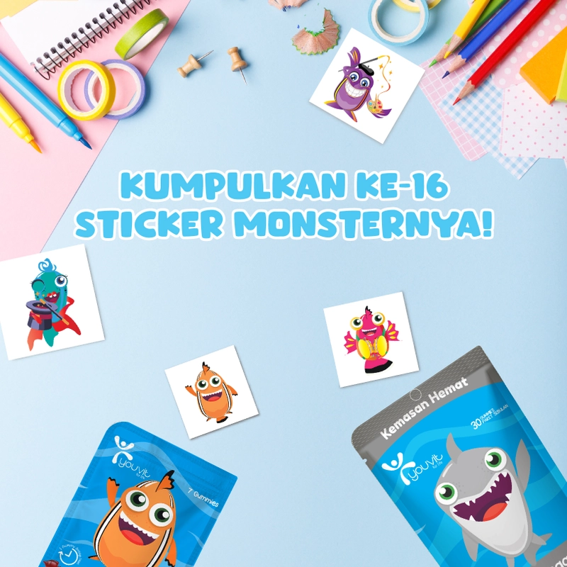 Product image Youvit - Youvit Multivitamin Anak dengan Vit C D Zink Sayur Buah Curcuma untuk Tumbuh Kembang Anak 7 Hari -