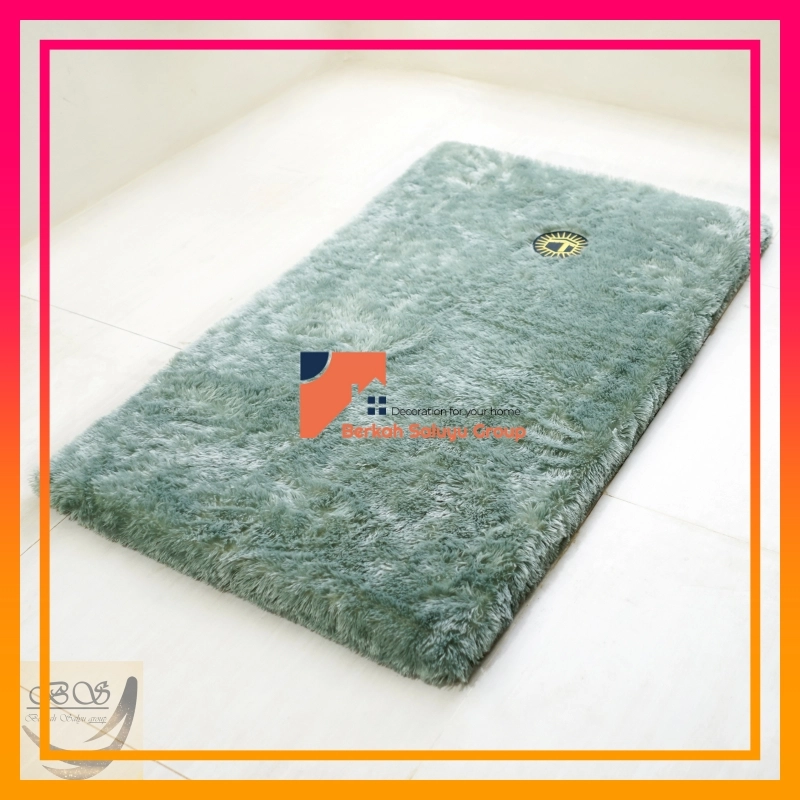 Product image Berkah Saluyu - Sajadah Bulu Rasfur 115x65x3-4cm motif premium dan nyaman HM warna abu abu