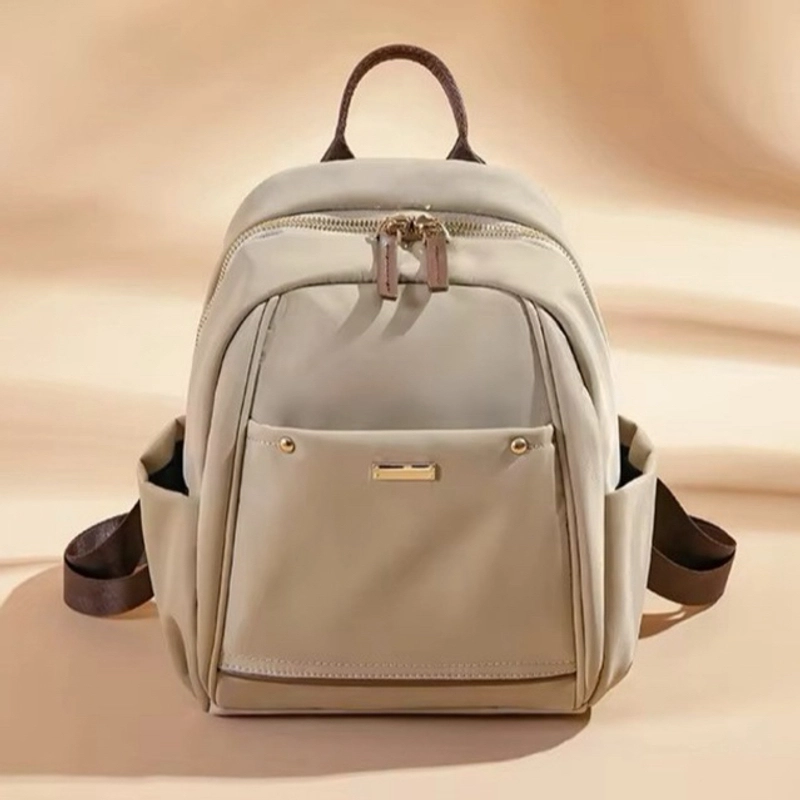 Product image CBL - Ransel MIA - Tas Ransel Backpack Wanita Waterproof Bahan Nilon Simple Premium Untuk Formal Atau Info Small-Medium Cream