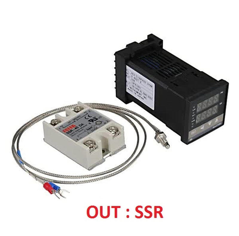 Product image Sparepart Industri - REX C-100 DIGITAL PID TEMPERATURE CONTROLLER DAN SSR 40A 350 Gram Hitam