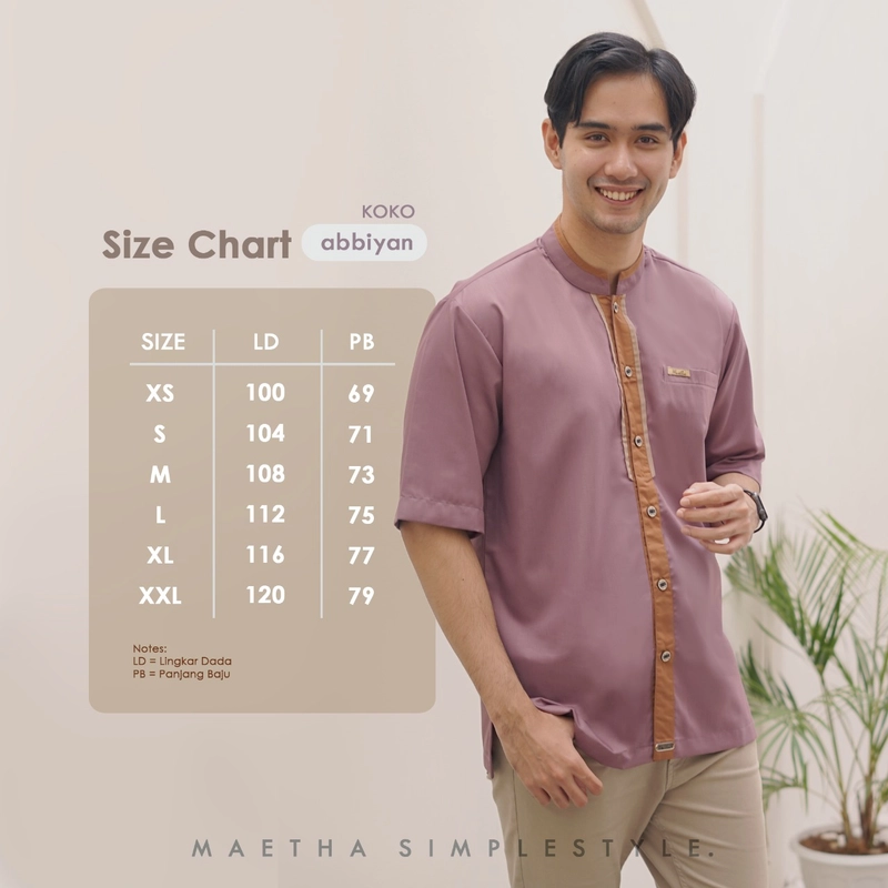 Product image Baju Koko Dewasa Lengan Pendek Abbiyan XS Almond