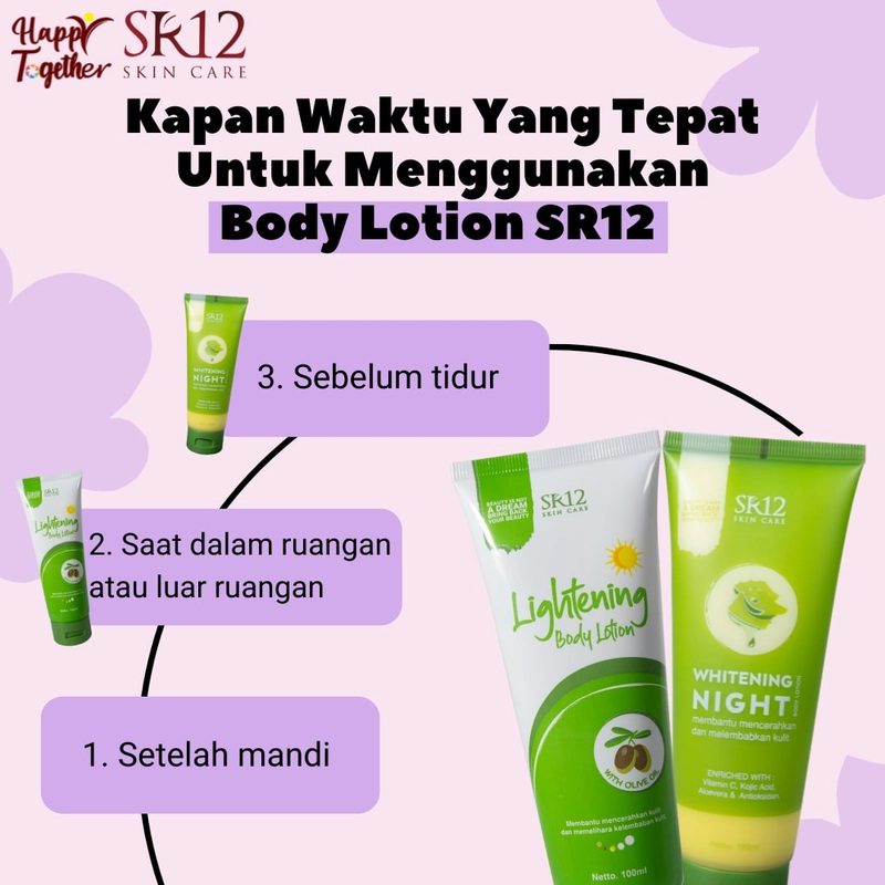 Product image SR12 Whitening Body Lotion Night 3x Lebih Cepat Mencerahkan Kulit 100 ml Whitening Night