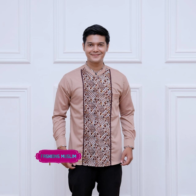 Product image Kois Batik - BAJU KOKO LENGAN PANJANG DEWASA KEMKOZAYYED KOMBINASI BATIK S Coksu