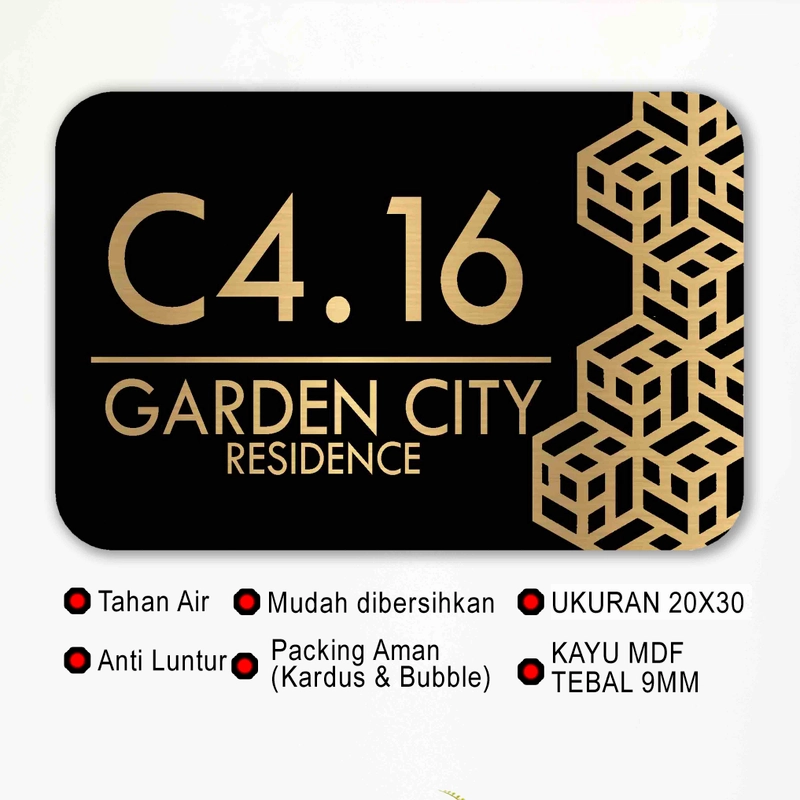 Product image Hiasan Dinding Blok Rumah Plat Nomor Rumah 20X30 No.1 (BLOK-3)