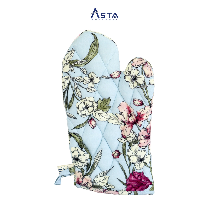 Product image Asta Sarung Tangan Masak Oven Anti Panas Tebal Katun Premium Motif Flower Blue