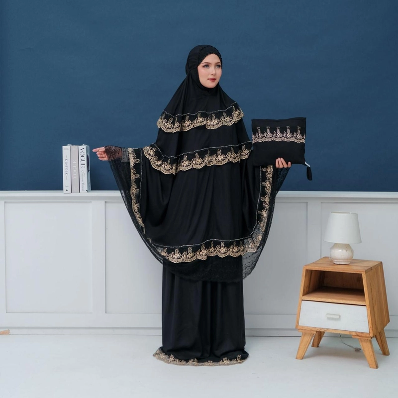 Product image SRIAYU COLLECTION - mukena hanifaa Terbaru by Sriayu collection ALLSIZE HITAM