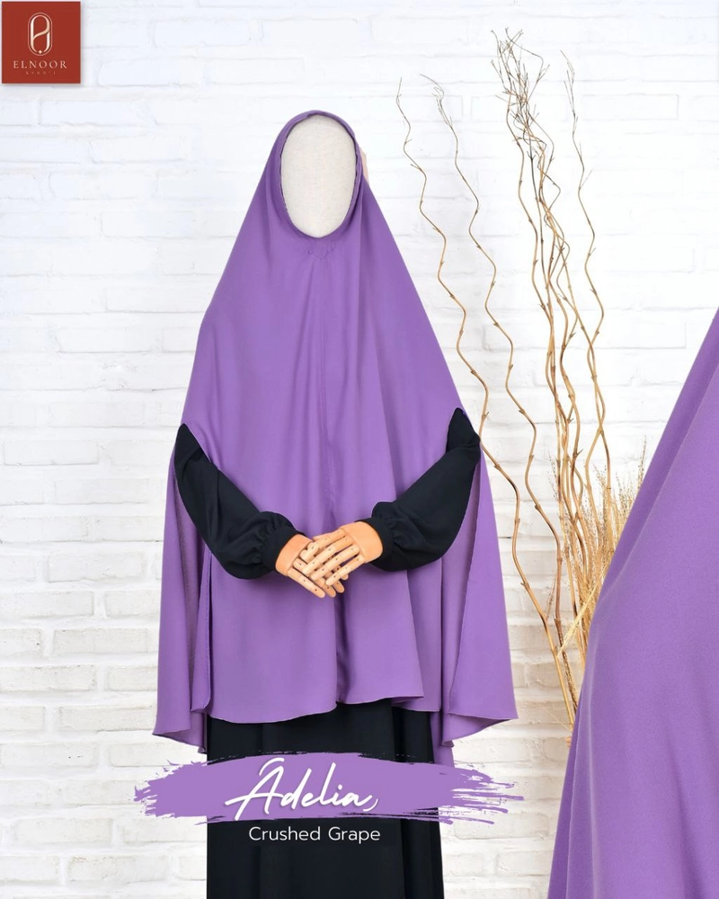 Product image ELNOOR SYARI - ADELIA KHIMAR NON PAD JAHIT ALL SIZE CRUSHED GRAPE