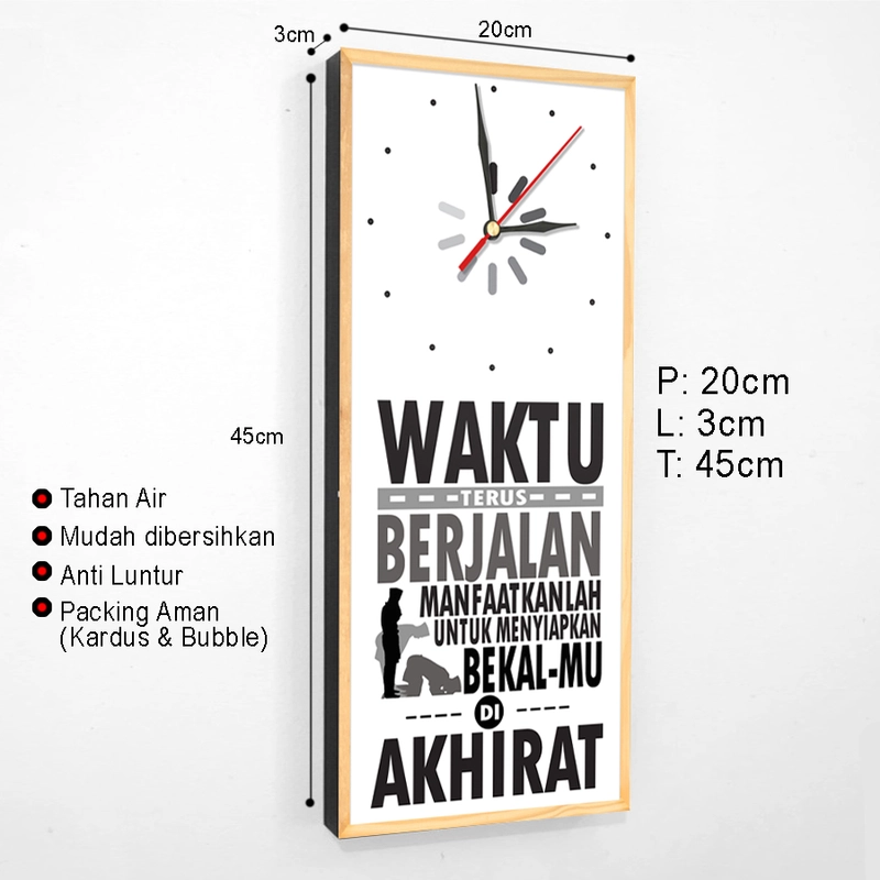 Product image Jam Dinding Quotes Islami Pengingat Solat - JAM-56 20X45X3 PUTIH