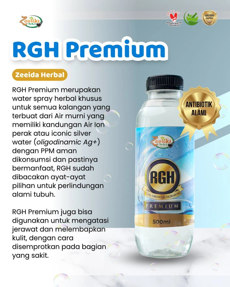 Product image Zeeida Herbal - RGH Premium Real Growth Hormon Air Terapi Antibiotik Alami Membunuh Virus dan Parasit 500 ML 500Ml RGH