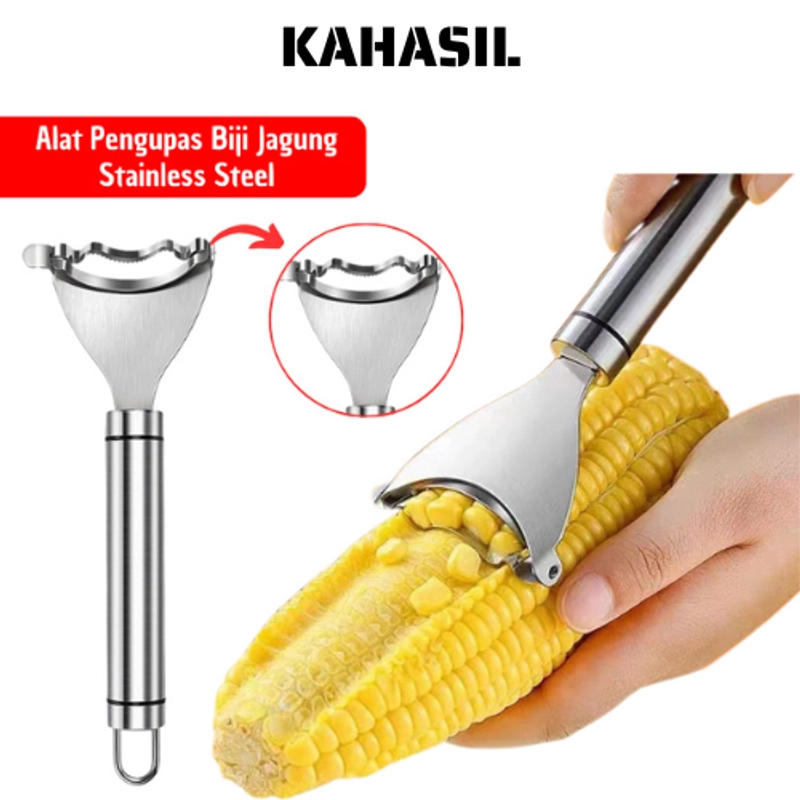 Product image KAHASIL - Alat Pengupas Peeler Biji Jagung Bahan Stainless Steel Anti Karat KMJ134 RANDOM