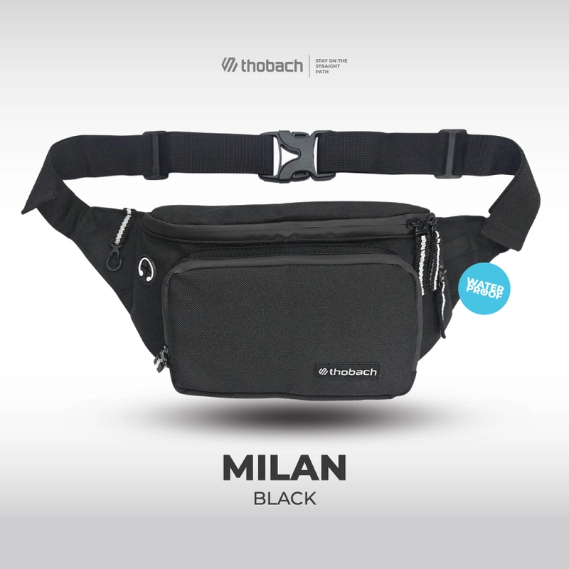Product image Thobach official - THOBACH Anti Air Waterproof Waistbag MILAN ALL SIZE BLACK