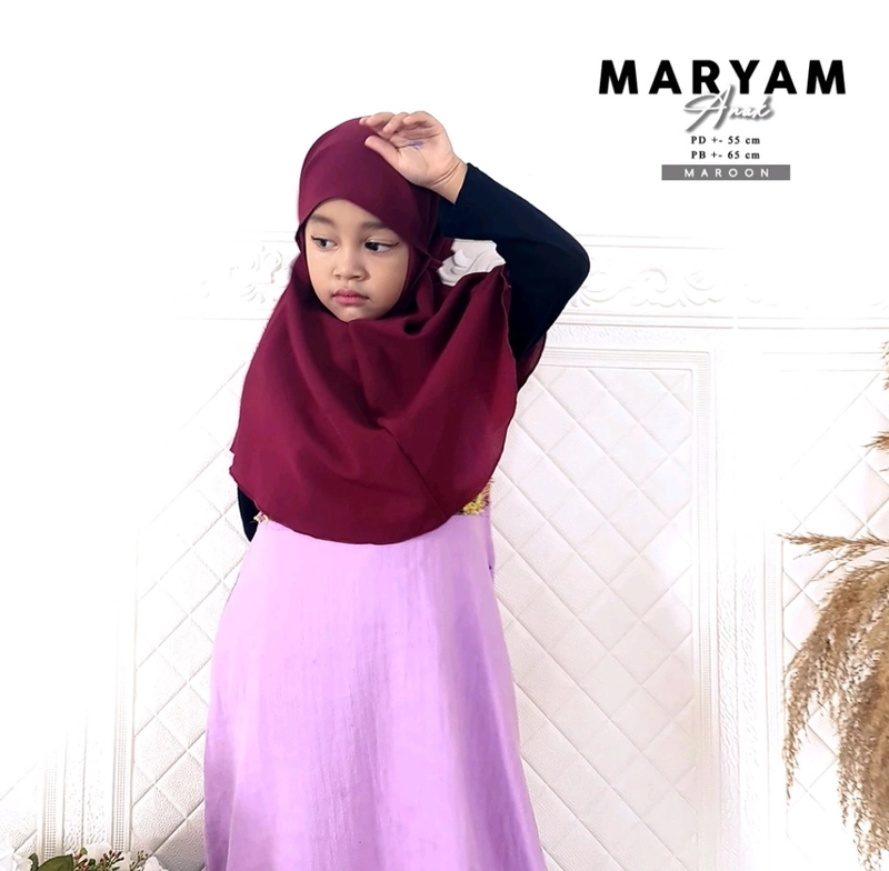 Product image Fisky Collection - Hijab Bergo Maryam Anak All Size Maroon