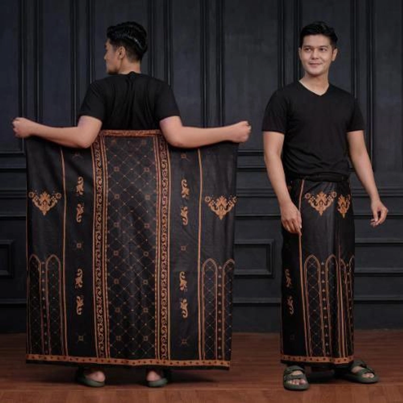 Product image Juragan Kurta - Sarung Batik Pria Dewasa Modern Simpel Keren Motif arjuna Sarung Dewasa Hitam