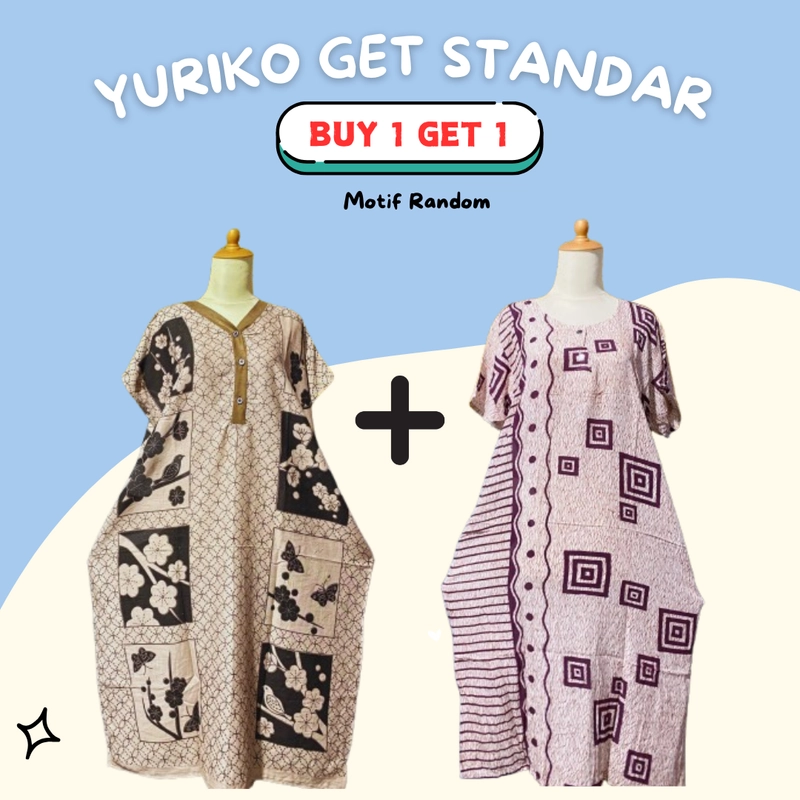 Product image BOOJOO DASTER PEKALONGAN - Boojoo- Daster Yuriko GET Daster Standar Paket Murah Kekinian Buy 1 get 1 Random Motif YR+STD