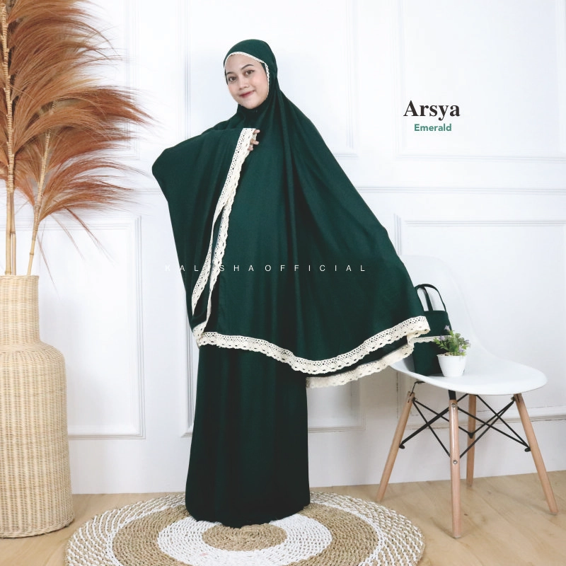 Product image Kalisha Official - Arsya 2 IN 1 Rayon Polos Renda Premium 600 Emerlad