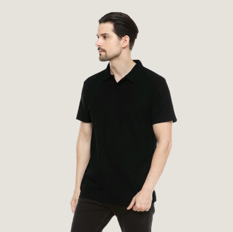 Product image Bursanekashop - kaos polo / kaos polo polos / kemeja kaos / polo muslim t shirt L HITAM